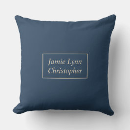 Custom Blue Couples Named Throw Pillow Kissen