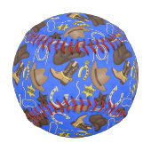 Custom Blue Cowboy Way Baseball (Rückseite)
