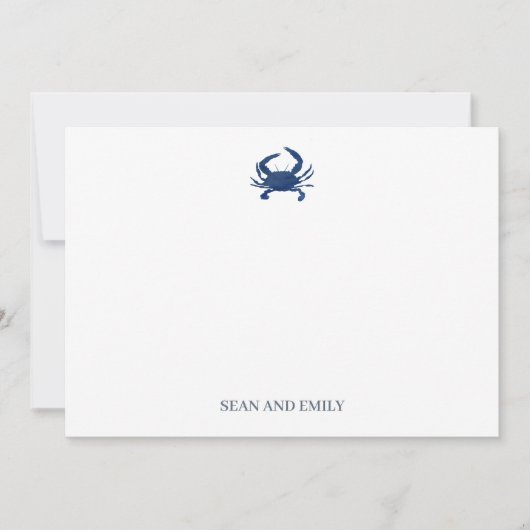 Custom Blue Crab Painting Stationary Dankeskarte (Vorderseite)