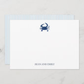 Custom Blue Crab Painting Stationary Dankeskarte (Vorne/Hinten)