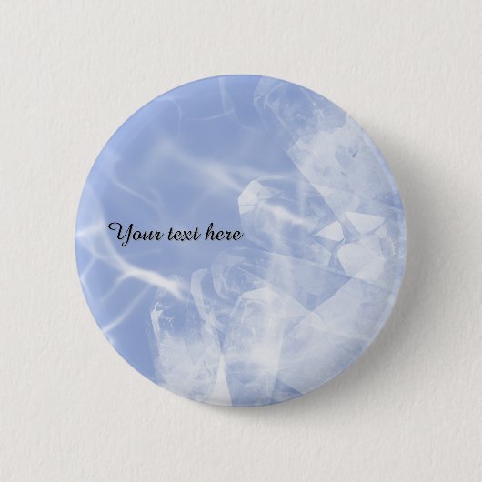 Custom blue crystal badge button (Vorderseite)