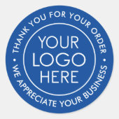 Custom Blue Dankeschön Aufkleber mit Logo (Vorderseite)