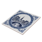 Custom Blue Delft Amsterdam Souvenir Fliese (Seite)