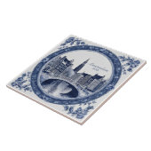 Custom Blue Delft Amsterdam Souvenir Fliese (Seite)