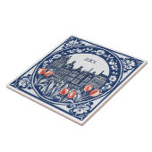 Custom Blue Delft Amsterdam Souvenir Fliese (Seite)