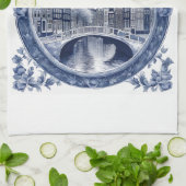 Custom Blue Delft Amsterdam Souvenir Geschirrtuch (Gefaltet)