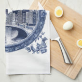 Custom Blue Delft Amsterdam Souvenir Geschirrtuch (Viertel Falte)