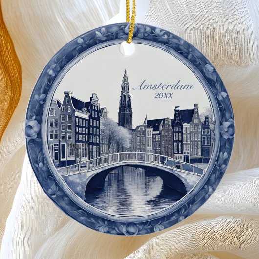 Custom Blue Delft Amsterdam Souvenir Keramik Ornament
