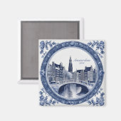 Custom Blue Delft Amsterdam Souvenir Magnet (Vorderseite/Rückseite)