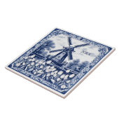 Custom Blue Delft Holland Windmill Fliese (Seite)