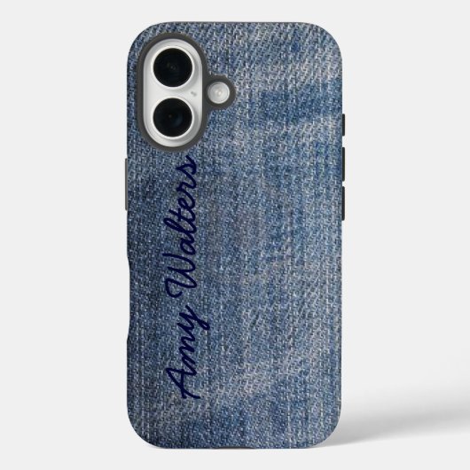 Custom Blue Denim Jeans Case-Mate iPhone Hülle (Rückseite)