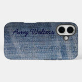 Custom Blue Denim Jeans Case-Mate iPhone Hülle (Rückseite (Horizontal))