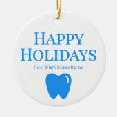 Custom Blue Dental Practice Ornament (Vorne)