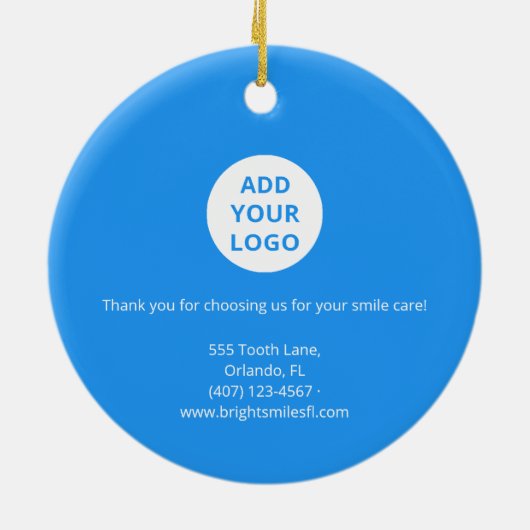 Custom Blue Dental Practice Ornament (Hinten)