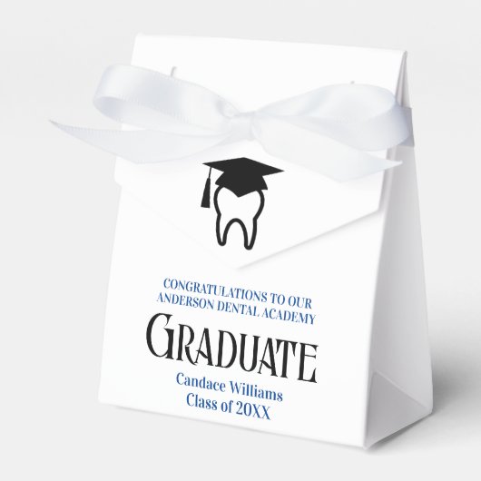 Custom Blue Dental School Graduation Party Geschenkschachtel (Vorderseite)