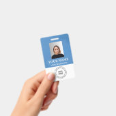 Custom Blue Employee Name Abzeichen mit Foto, Logo Ausweis (Handheld)