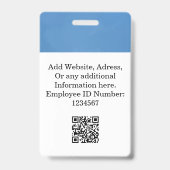 Custom Blue Employee Name Abzeichen mit Foto, Logo Ausweis (Rückseite)