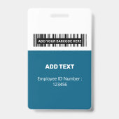 Custom Blue Employee Photo, Bar Code, Logo, Name B Ausweis (Back)