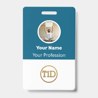 Custom Blue Employee Photo, Bar Code, Logo, Name B Ausweis