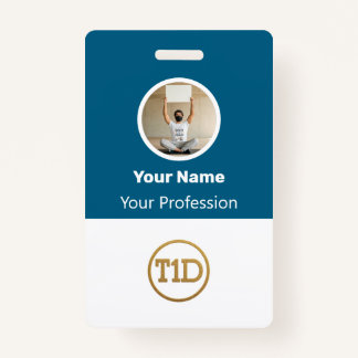 Custom Blue Employee Photo, Bar Code, Logo, Name B Ausweis