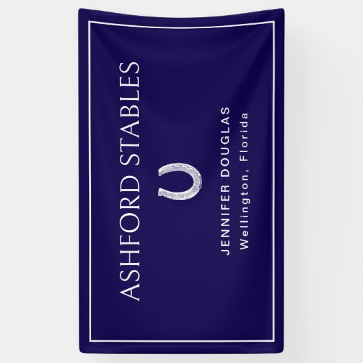 Custom Blue Equestrian Stall Horse Show Banner (Vertikal)
