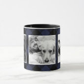 Custom Blue Family Foto Buffalo Kariertes Muster Tasse (Zentrum)