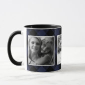 Custom Blue Family Foto Buffalo Kariertes Muster Tasse (Links)