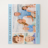 Custom Blue Family Foto Collage Puzzle (Vertikal)