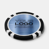 Custom Blue Faux Metal Business Logo 100 Numbered Pokerchips (Einzeln)