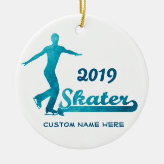 Custom Blue Figure Skaten Ornament 2019