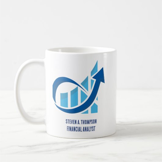 Custom Blue Finance Mug Kaffeetasse (Links)