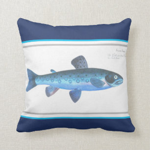 Custom Blue Fish Moderne Küstenschifffahrt Aquamar Kissen