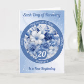 Custom Blue Floral Erholung Meilenstein Geschenk Karte (Vorderseite)