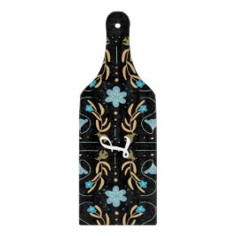 Custom Blue Floral Folk Art Charter Schneidebrett