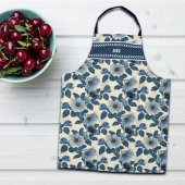 Custom Blue Floral Gold Glitzer Japanisch Ukiyo-e Schürze