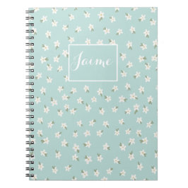 Custom blue floral notebook notizblock