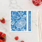 Custom Blue Floral Party Napkins Serviette (Beispiel)