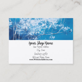 Custom Blue Floral Standard, 3,5" x 2,0" Business Visitenkarte