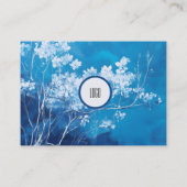 Custom Blue Floral Standard, 3,5" x 2,0" Business Visitenkarte (Rückseite)