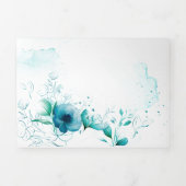 Custom Blue Floral Watercolor Einladung Hochzeit (Cover)