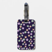 CUSTOM BLUE FLOWER PATTERN Luggage Tag Gepäckanhänger (Rückseite vertikal)