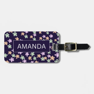 CUSTOM BLUE FLOWER PATTERN Luggage Tag Gepäckanhänger