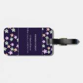 CUSTOM BLUE FLOWER PATTERN Luggage Tag Gepäckanhänger (Rückseite horizontal)