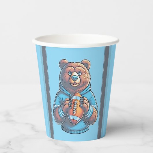 Custom Blue Football Paper Cups Pappbecher (Vorderseite)