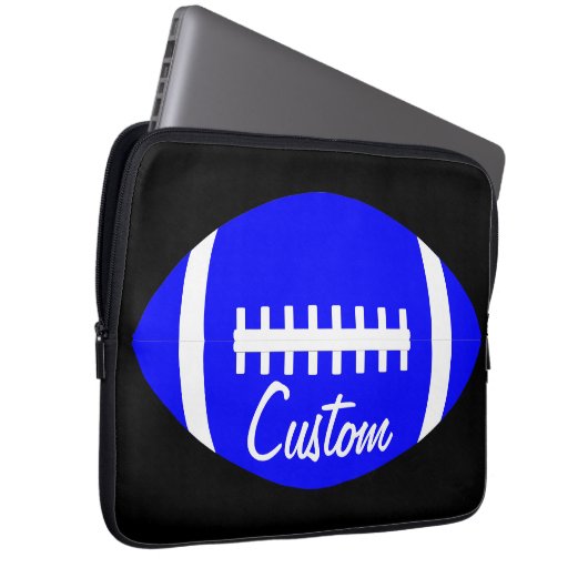 Custom Blue Football Team, Player oder Coach Lapto Laptopschutzhülle (Vorne Rechts)