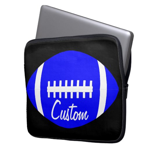 Custom Blue Football Team, Player oder Coach Lapto Laptopschutzhülle (Vorderseite Links)