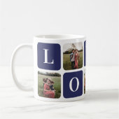 Custom Blue Foto Collage Family Liebe Tasse (Links)