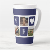 Custom Blue Foto Latte Tasse (Rechte Ecke)