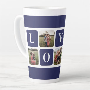 Custom Blue Foto Latte Tasse