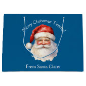 Custom Blue from Santa Claus Kinder Weihnachten Große Geschenktüte (Vorderseite)